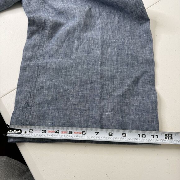 LL Bean 100% Linen Pull On Pants Size 20W Wide Leg Blue Travel Coastal Beachy - Picture 7 of 10